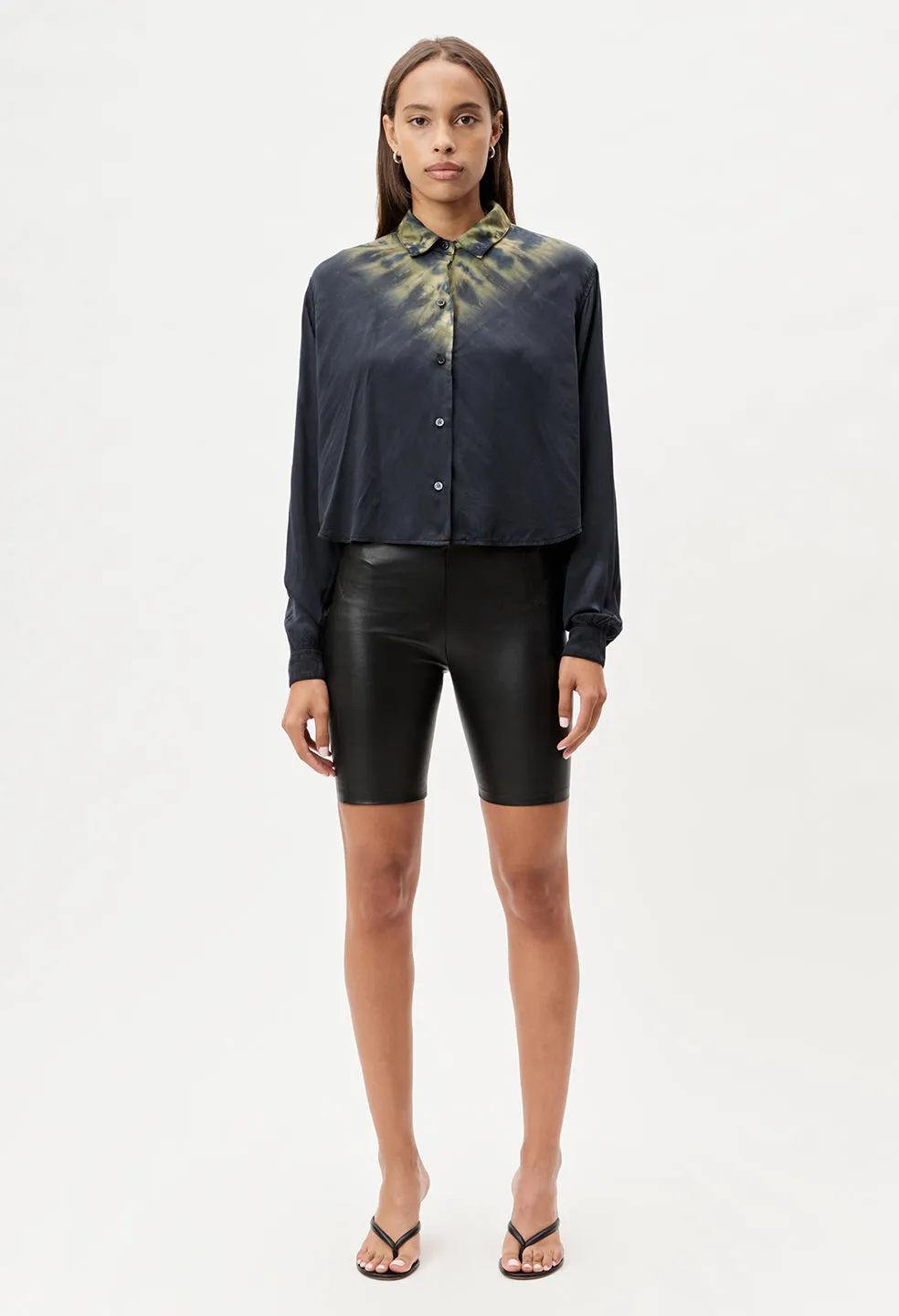 Cropped Jude Blouse / Mineral Tie Dye