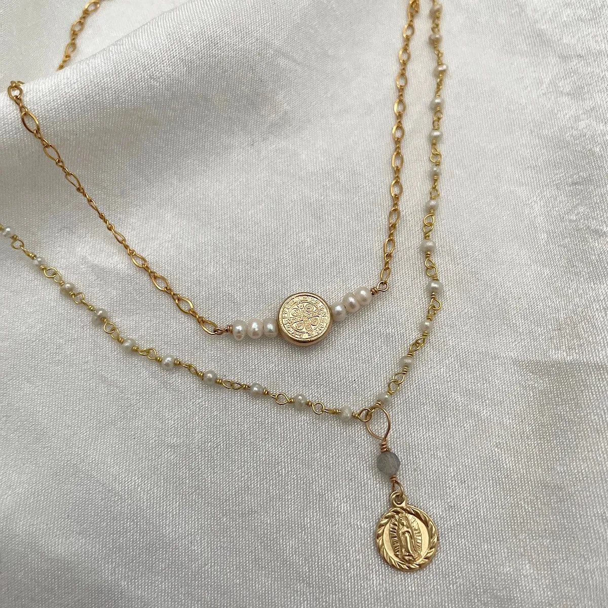 Dainty Benedictine Coin Necklace