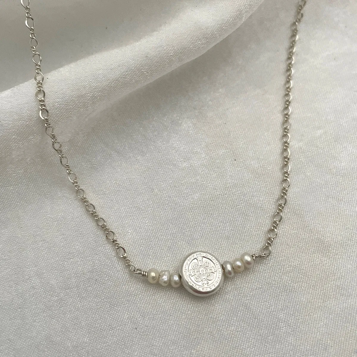 Dainty Benedictine Coin Necklace