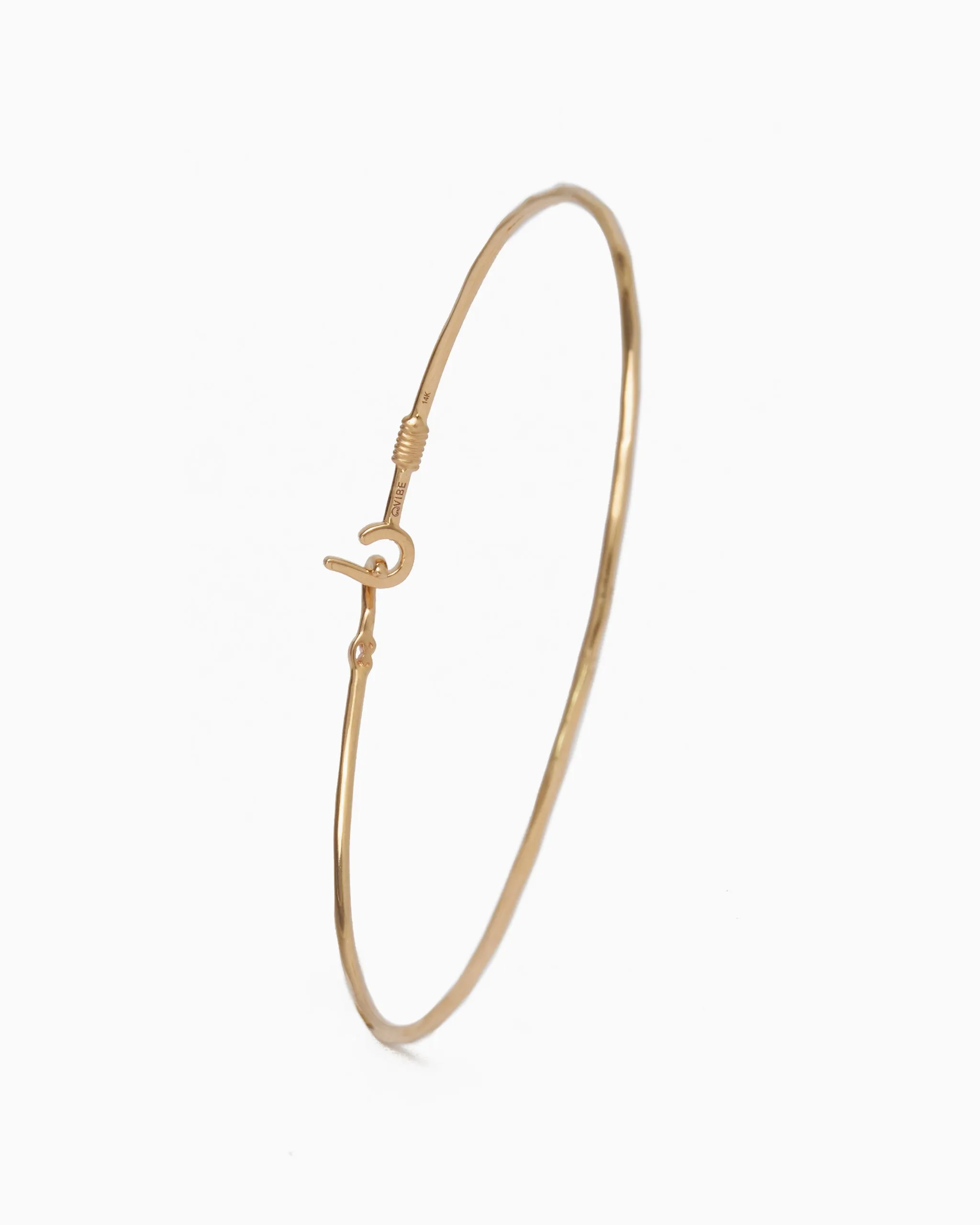 Dainty St. John Hook Bracelet with Open Petroglyph, 1.5mm