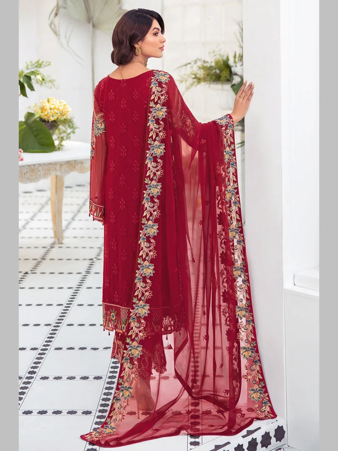 Designer Embroidered Chiffon