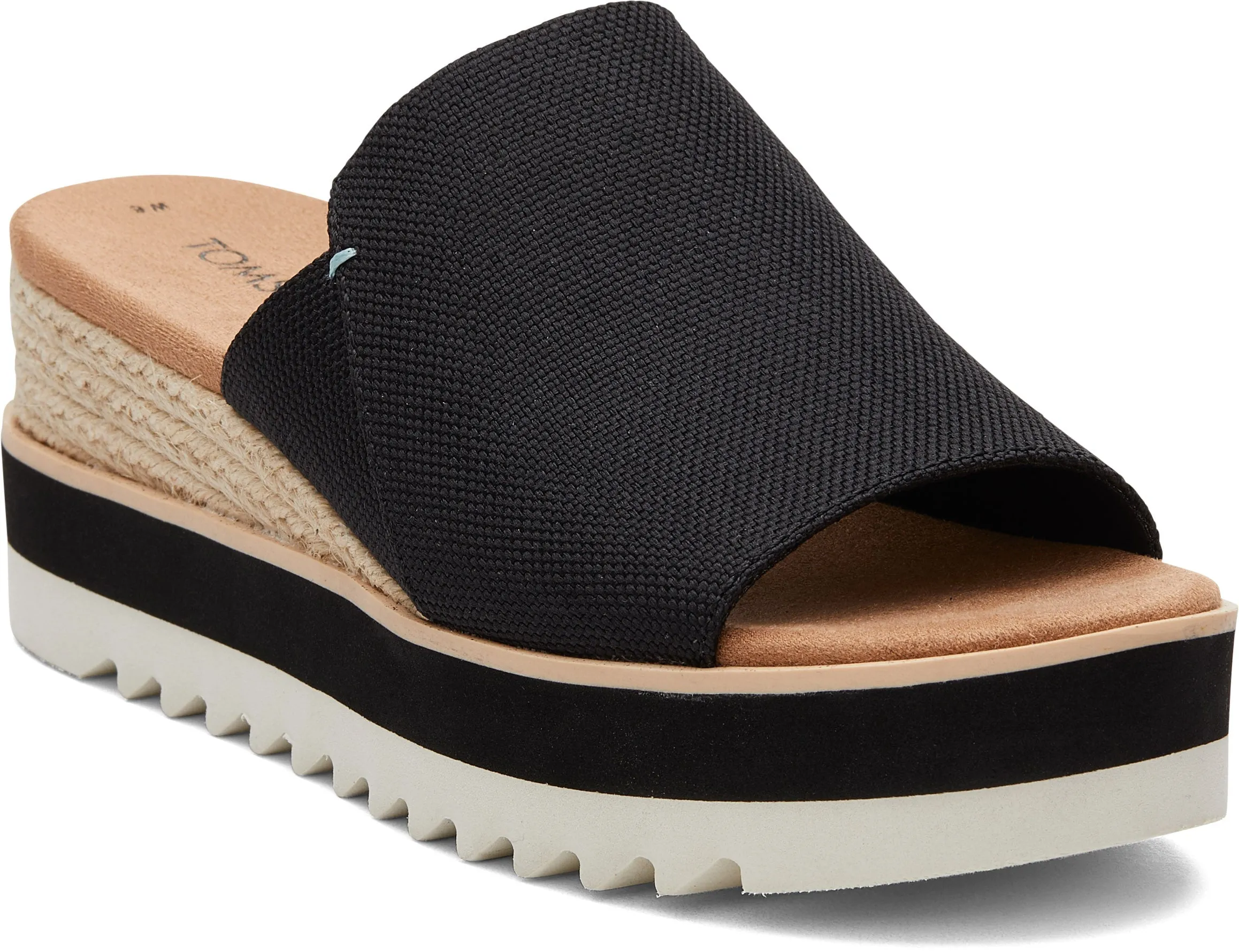 Diana Mule Sandal - Black Canvas (Wide Width)