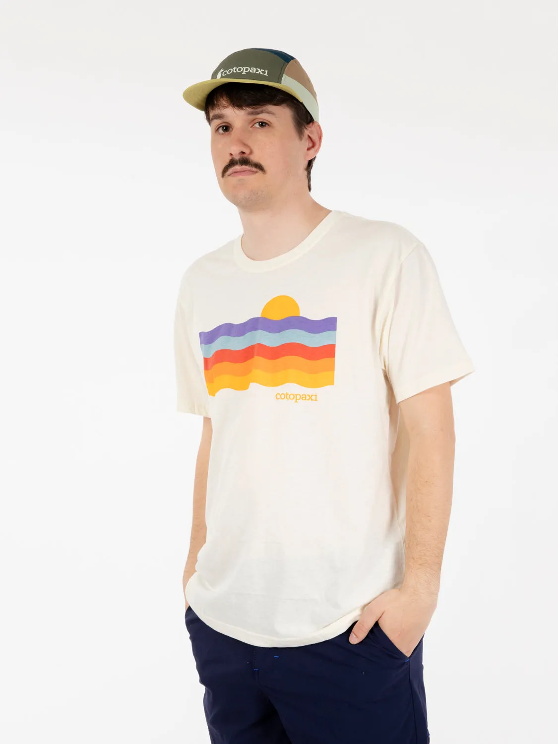 Disco wave organic t-shirt bone beige