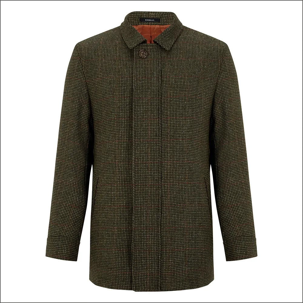 Douglas Frampton Olive Check Car Coat<>