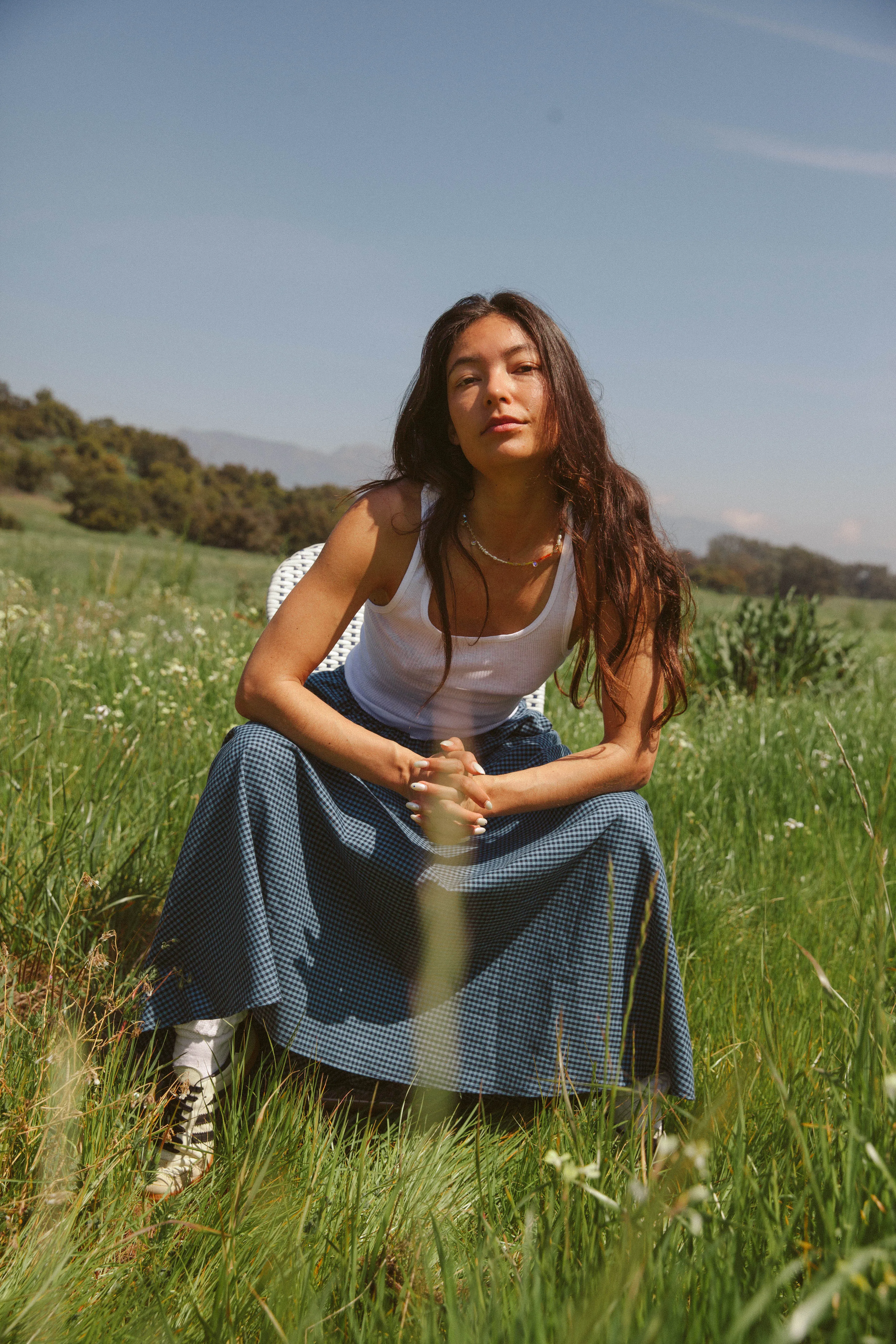 DREAM SKIRT IN FRENCH BLUE GINGHAM