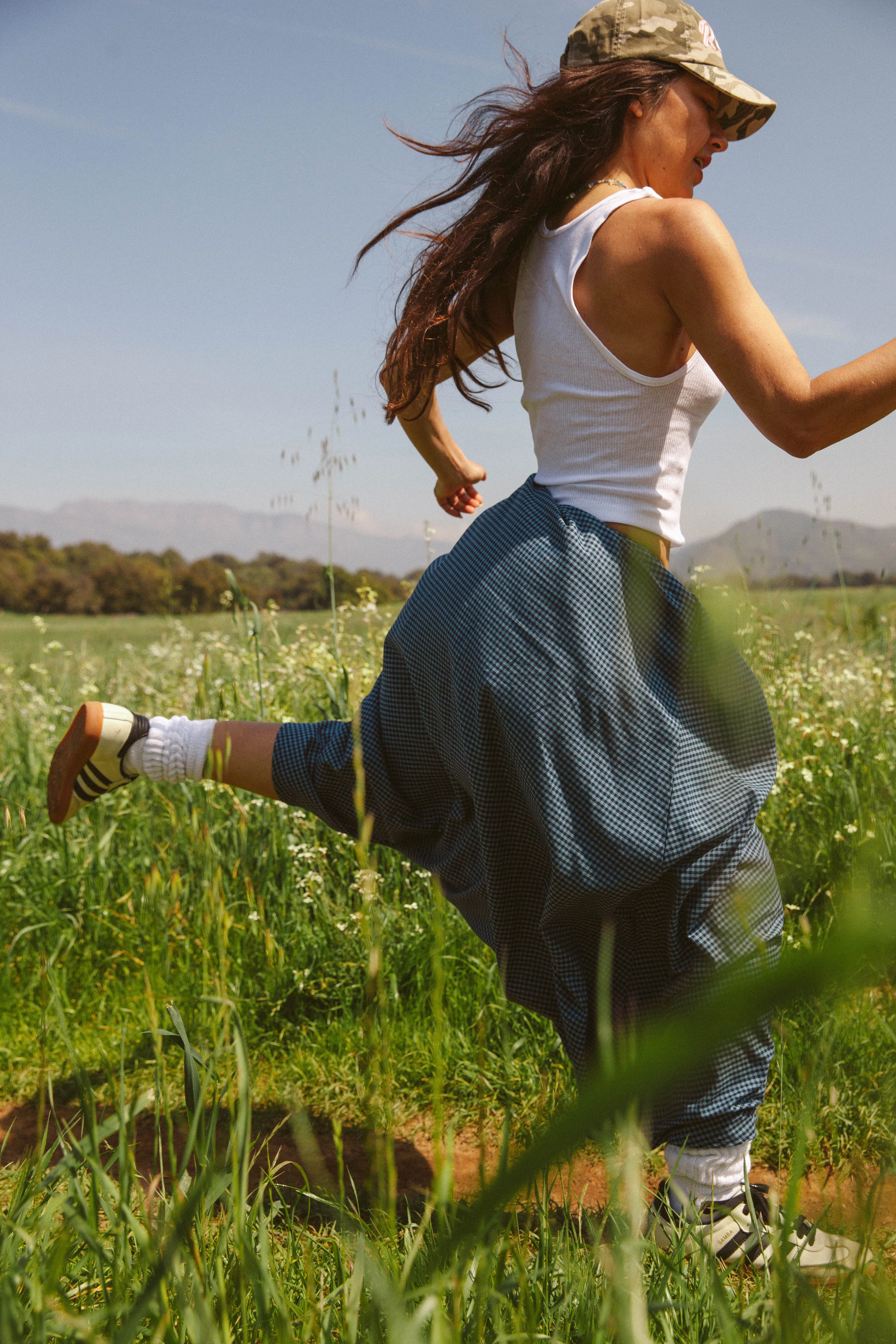 DREAM SKIRT IN FRENCH BLUE GINGHAM