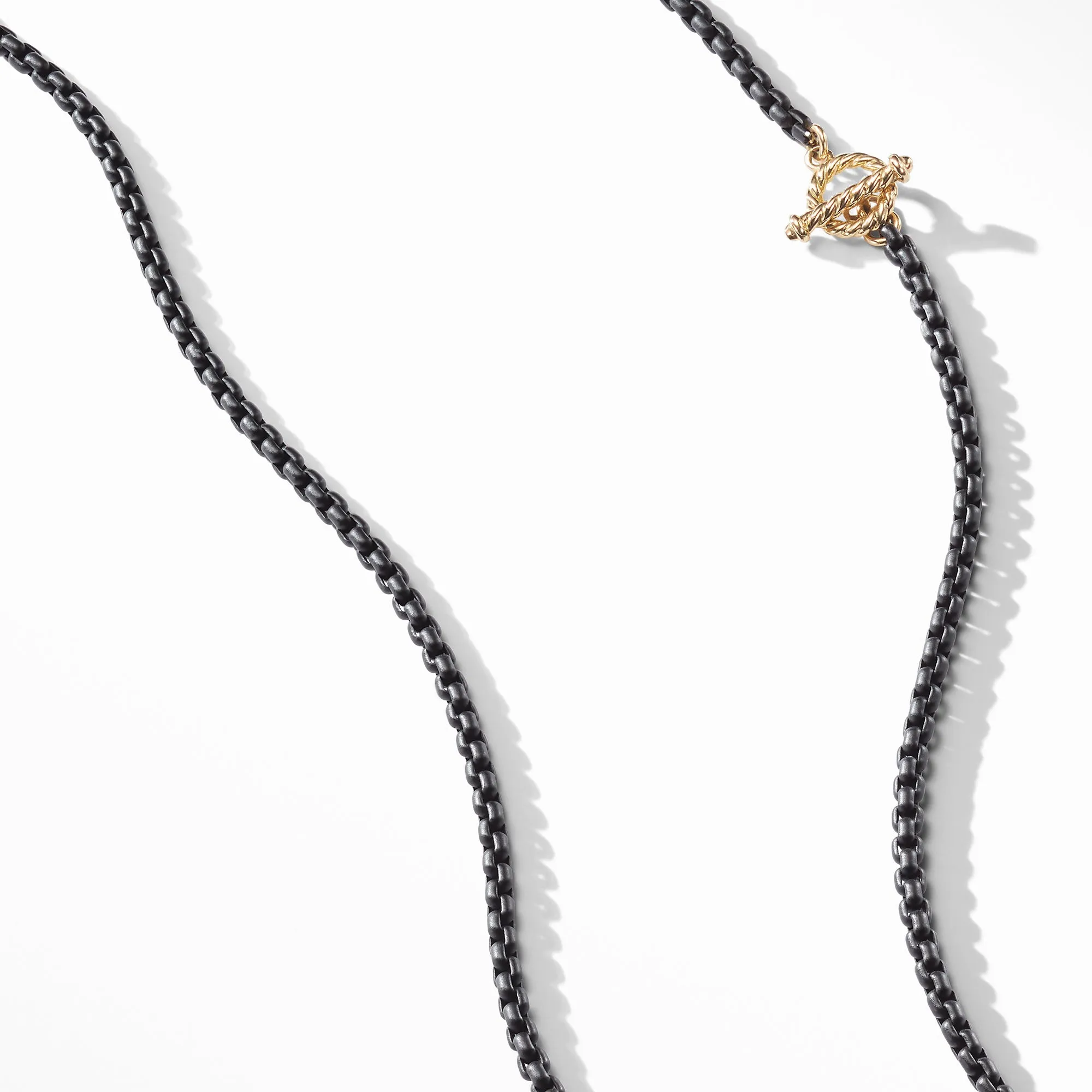 DY Bel Aire Chain Necklace in Black with 14K Gold Accents