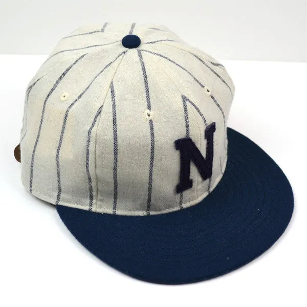 Ebbets - N League Cap (Adjustable Wool Flannel) - White / Navy