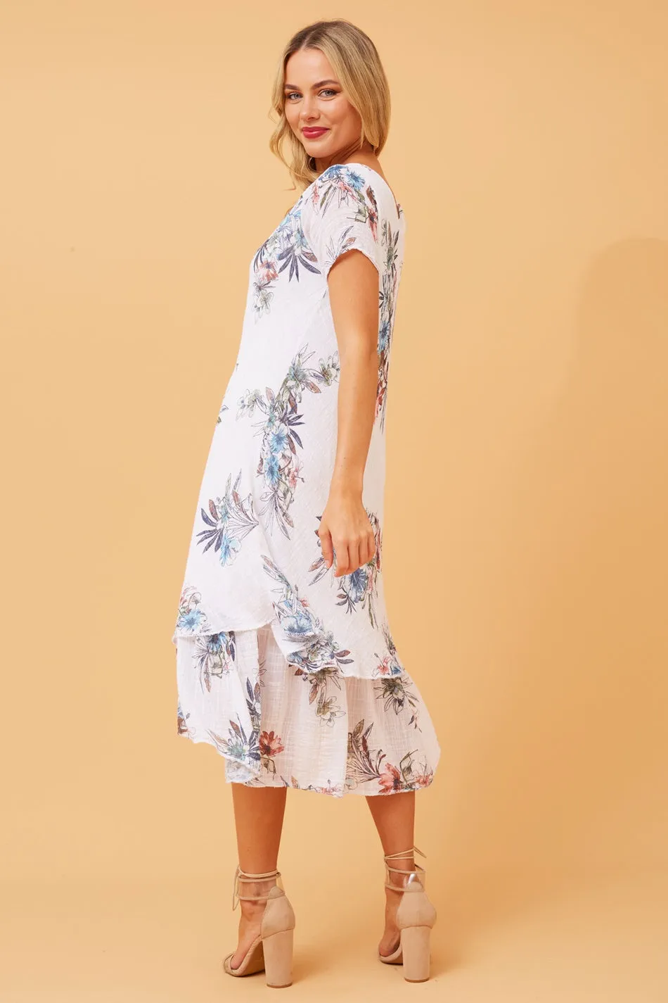 ELECTRA DOUBLE LAYER FLORAL DRESS