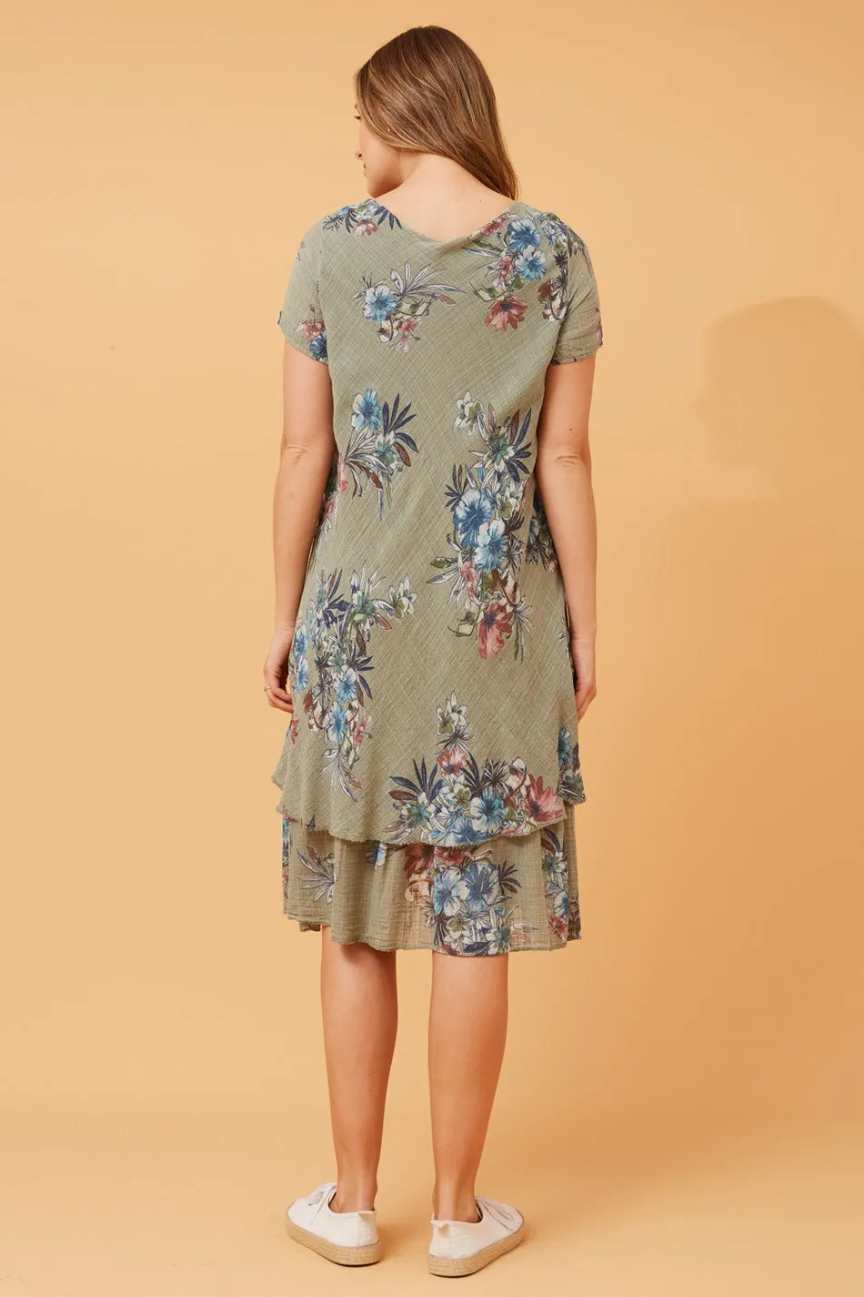 ELECTRA DOUBLE LAYER FLORAL DRESS