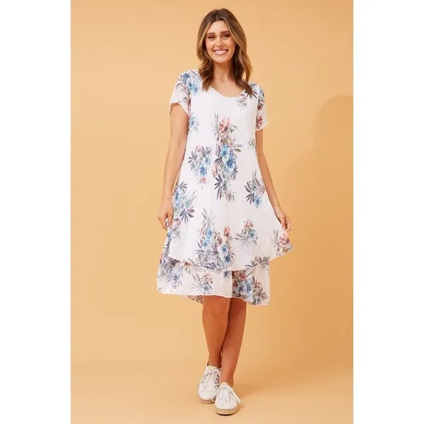 ELECTRA DOUBLE LAYER FLORAL DRESS