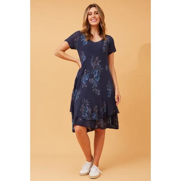 ELECTRA DOUBLE LAYER FLORAL DRESS