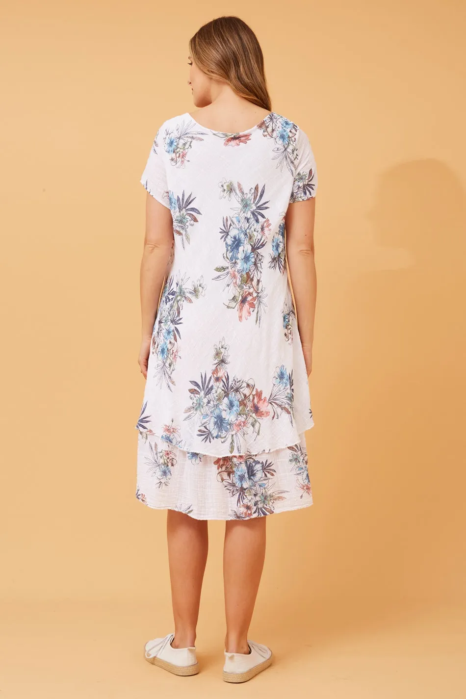 ELECTRA DOUBLE LAYER FLORAL DRESS