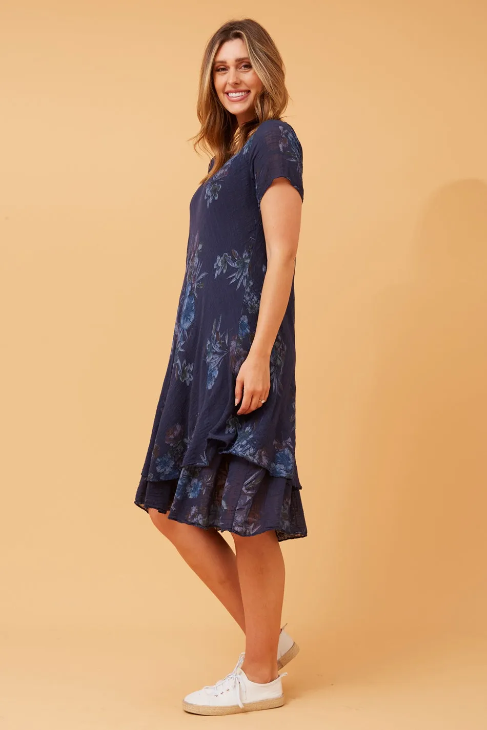 ELECTRA DOUBLE LAYER FLORAL DRESS