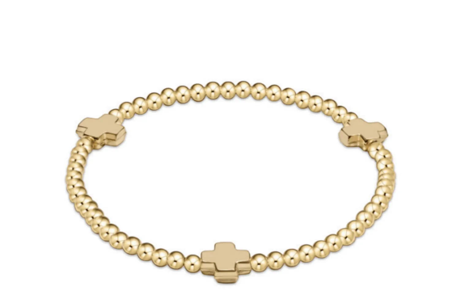 ENewton Extends 3mm Gold Signature Cross Bracelet