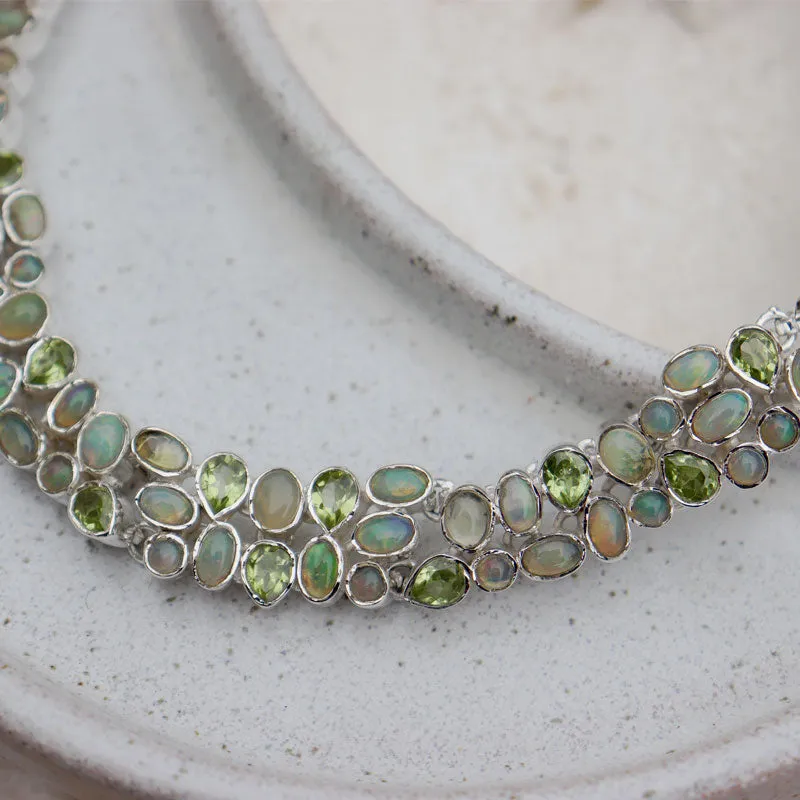 Ethiopian Opal Peridot Necklace