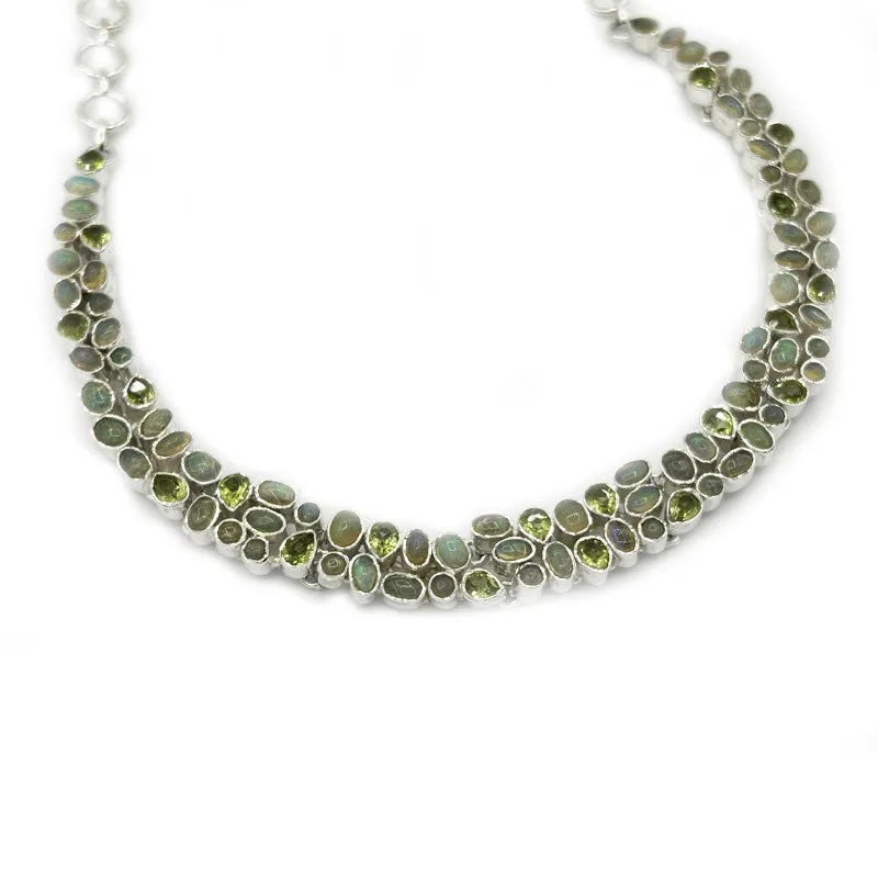 Ethiopian Opal Peridot Necklace