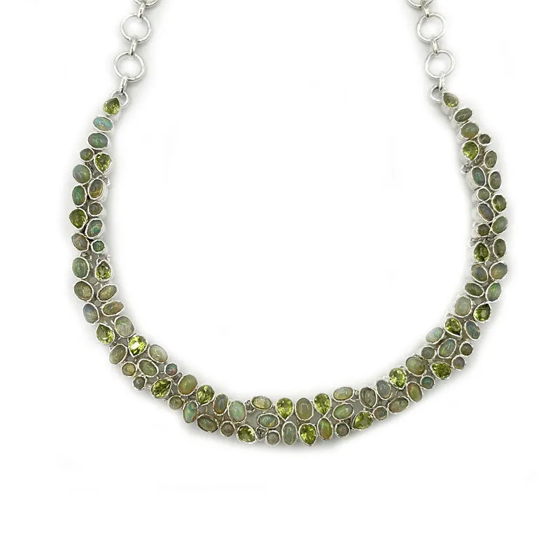 Ethiopian Opal Peridot Necklace