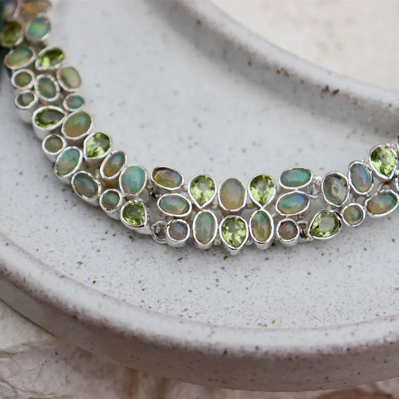 Ethiopian Opal Peridot Necklace