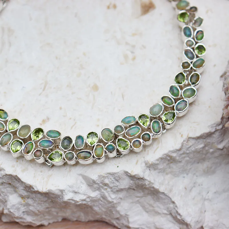 Ethiopian Opal Peridot Necklace