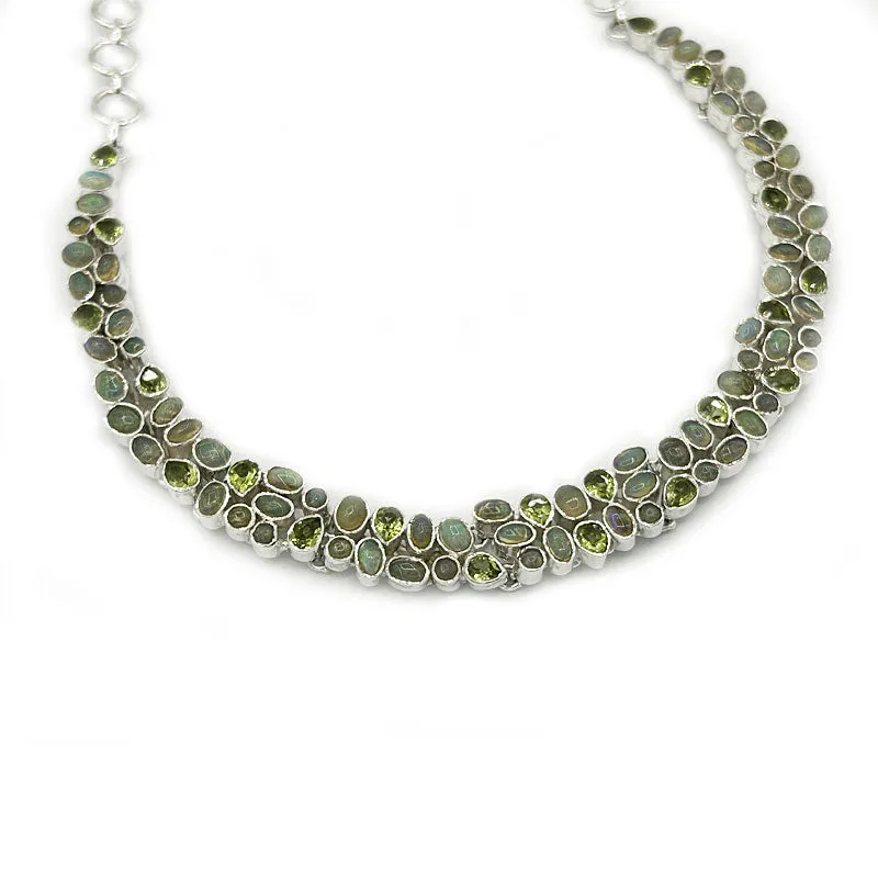 Ethiopian Opal Peridot Necklace