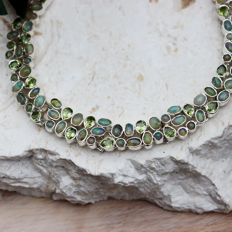 Ethiopian Opal Peridot Necklace