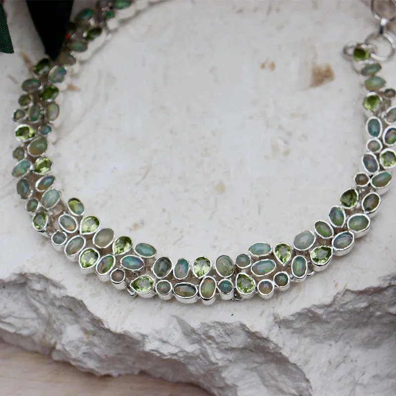 Ethiopian Opal Peridot Necklace