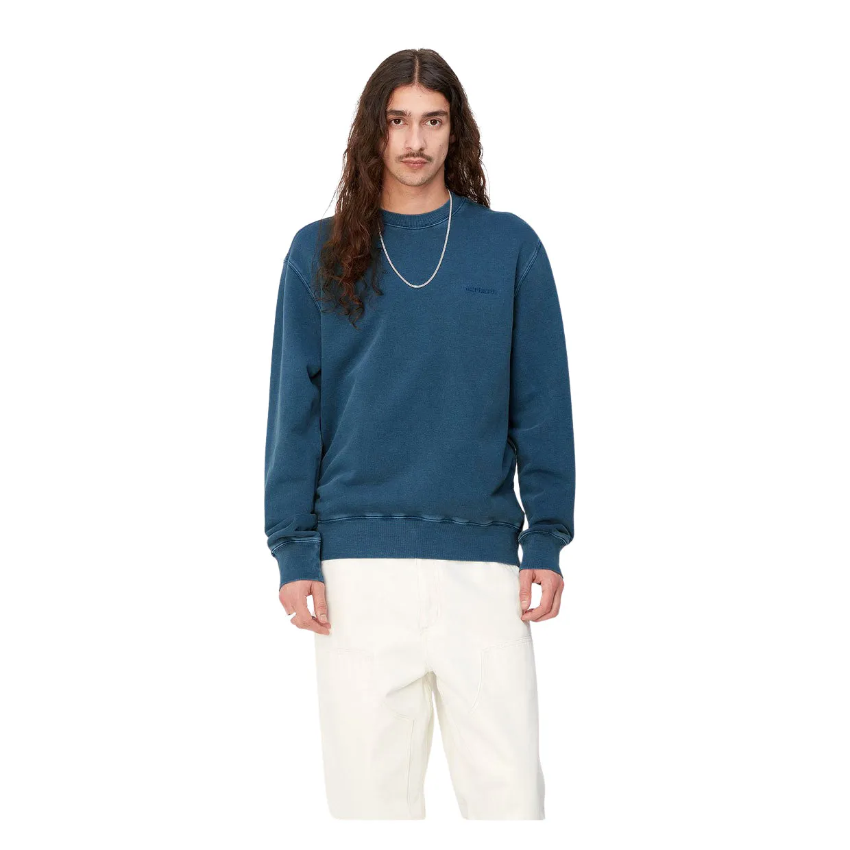 Felpa Uomo Carhartt WIP Duster Script Blu