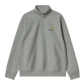 Felpa Uomo Carhartt WIP Half Zip American Script Grigio