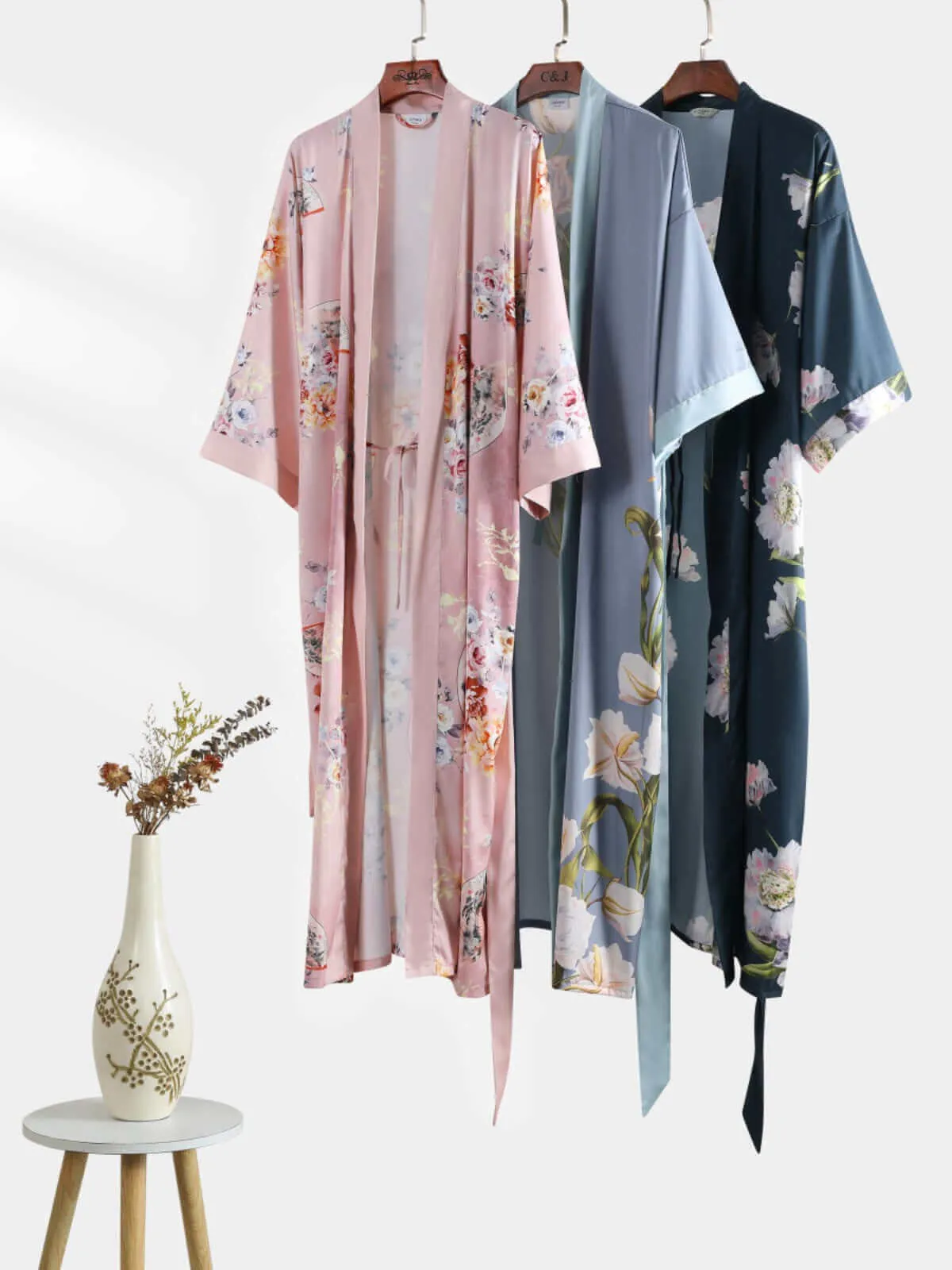 Folding Fan Kimono Robe