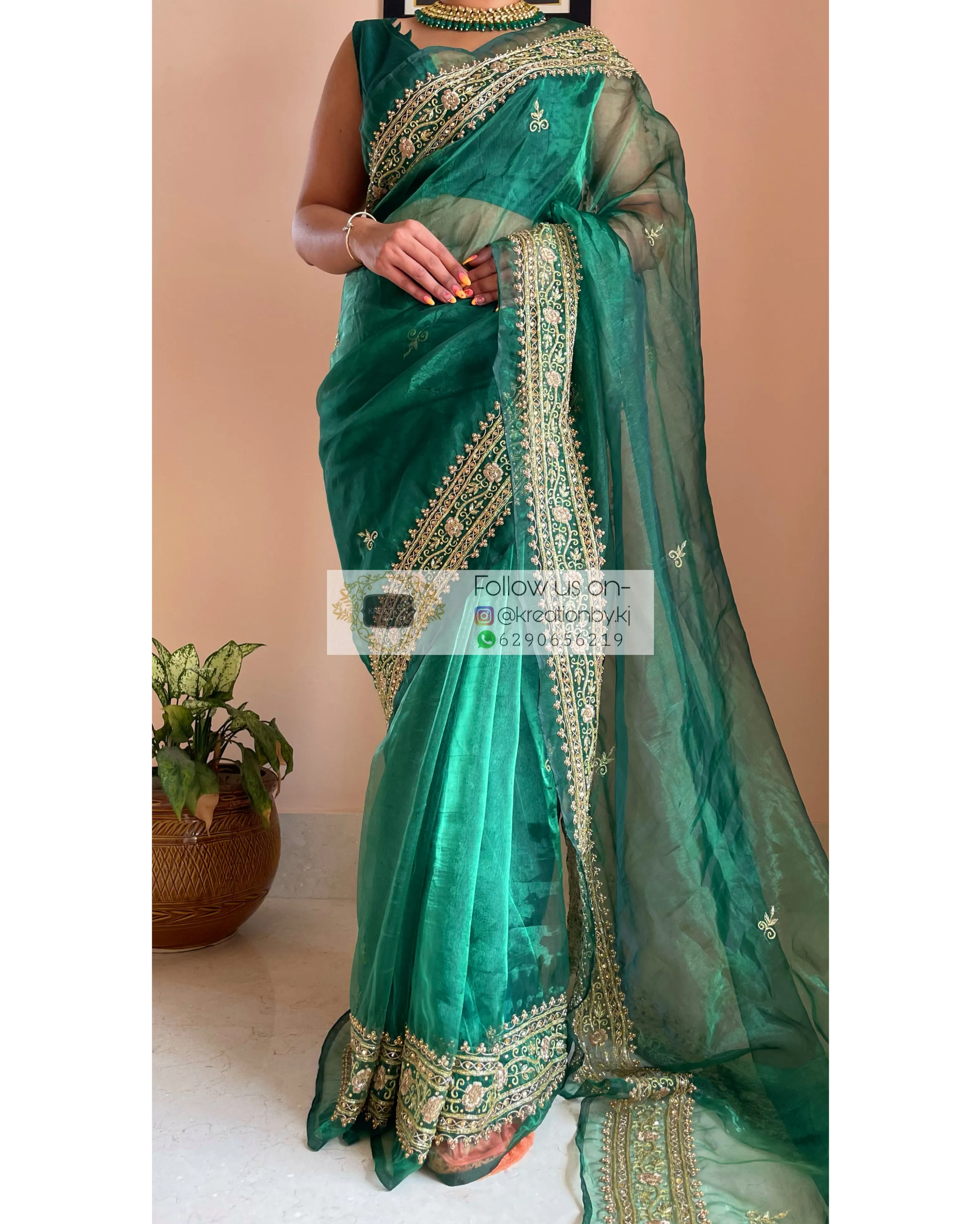 Forest Green Zarina Saree