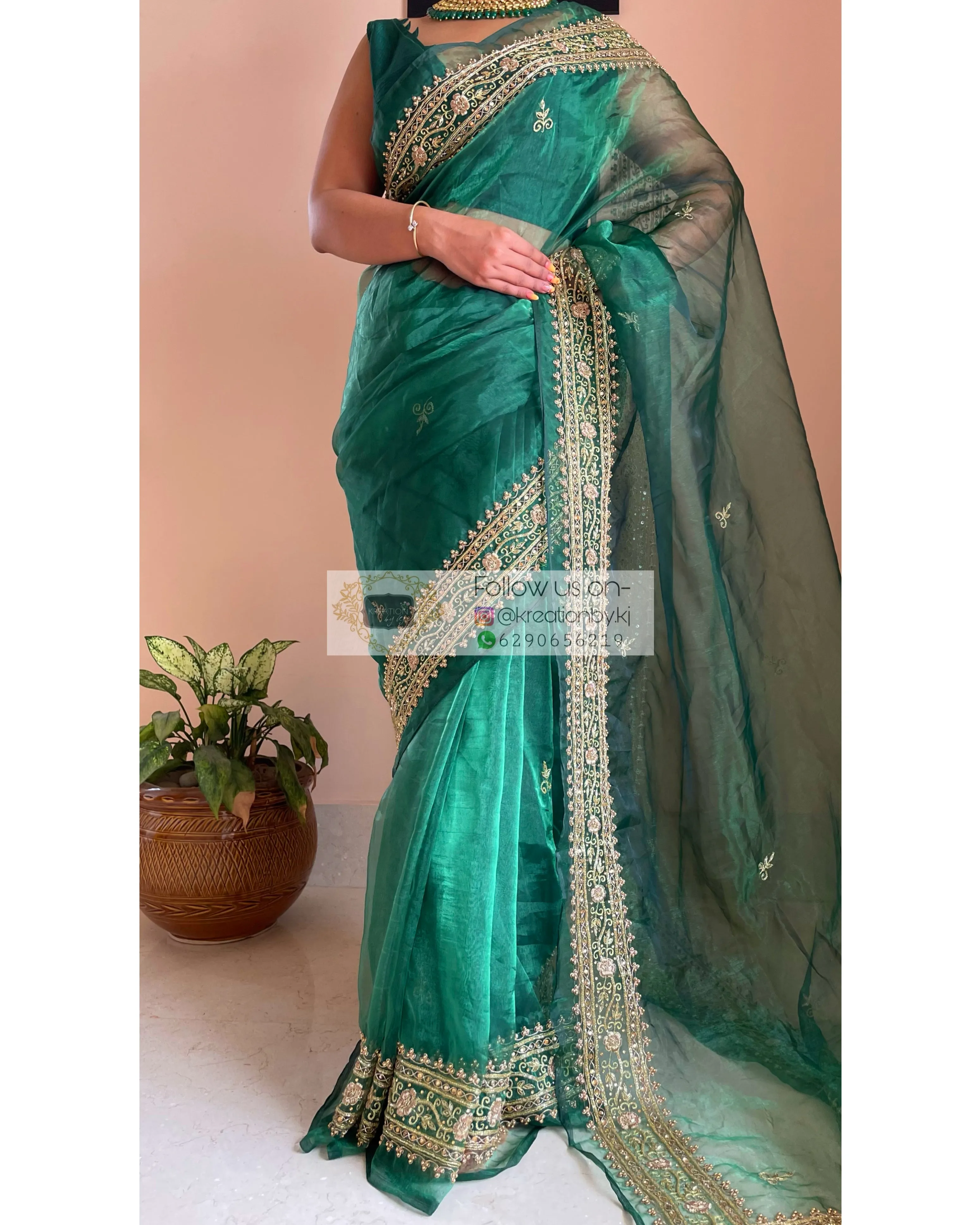 Forest Green Zarina Saree