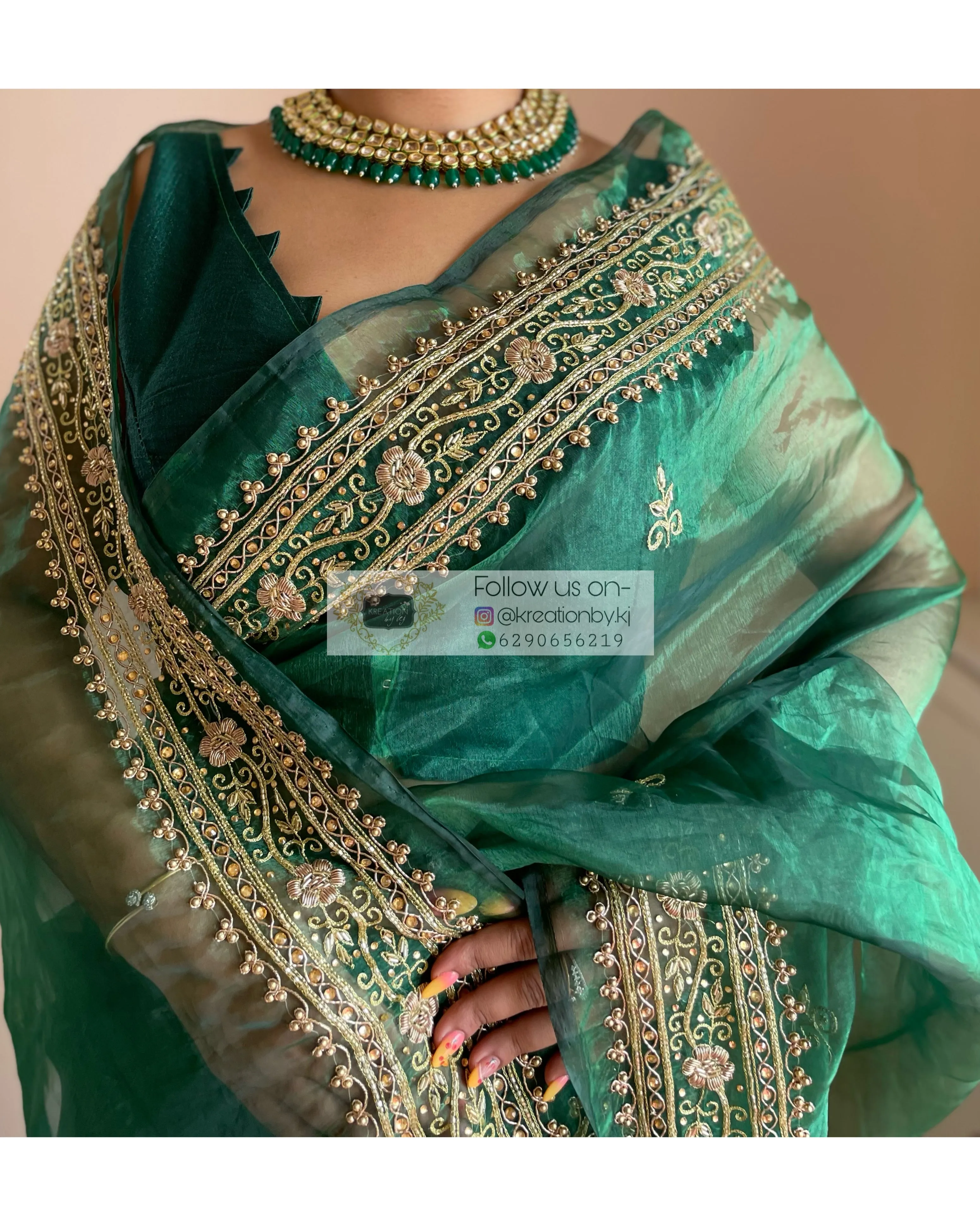 Forest Green Zarina Saree