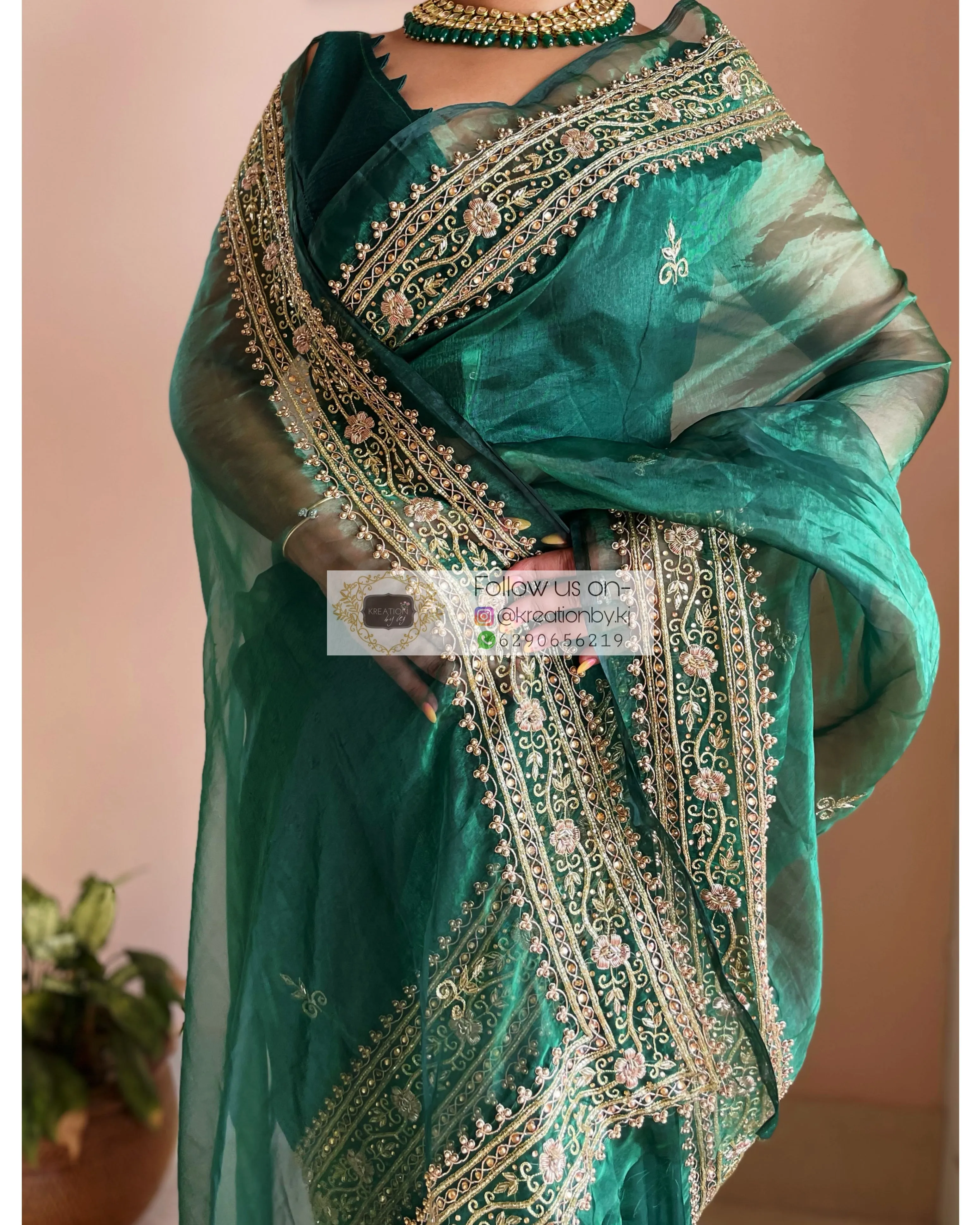 Forest Green Zarina Saree