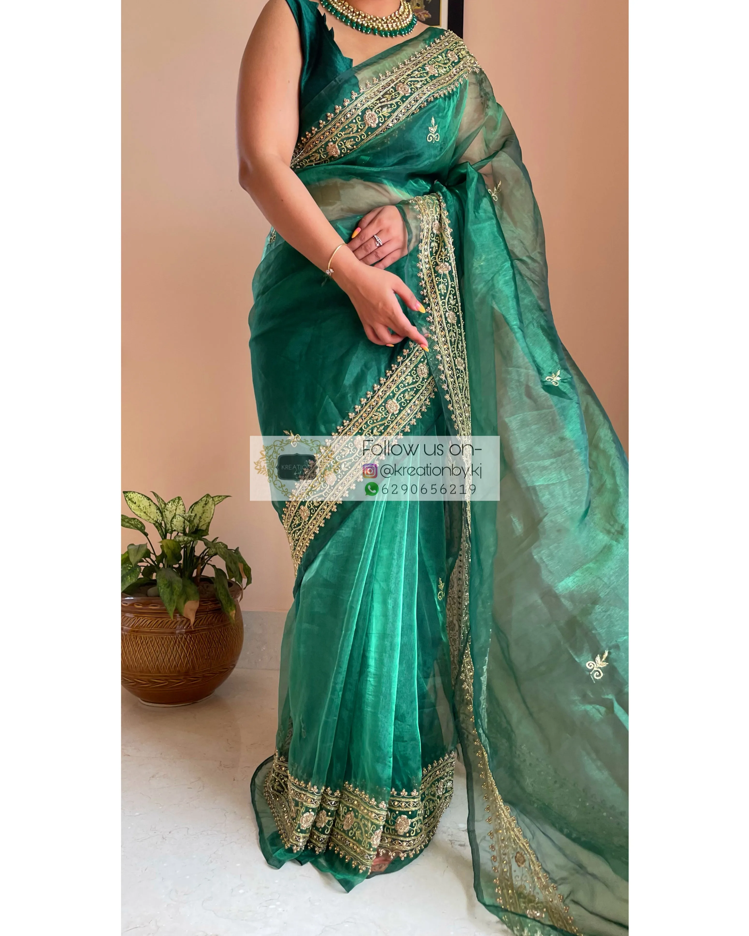 Forest Green Zarina Saree