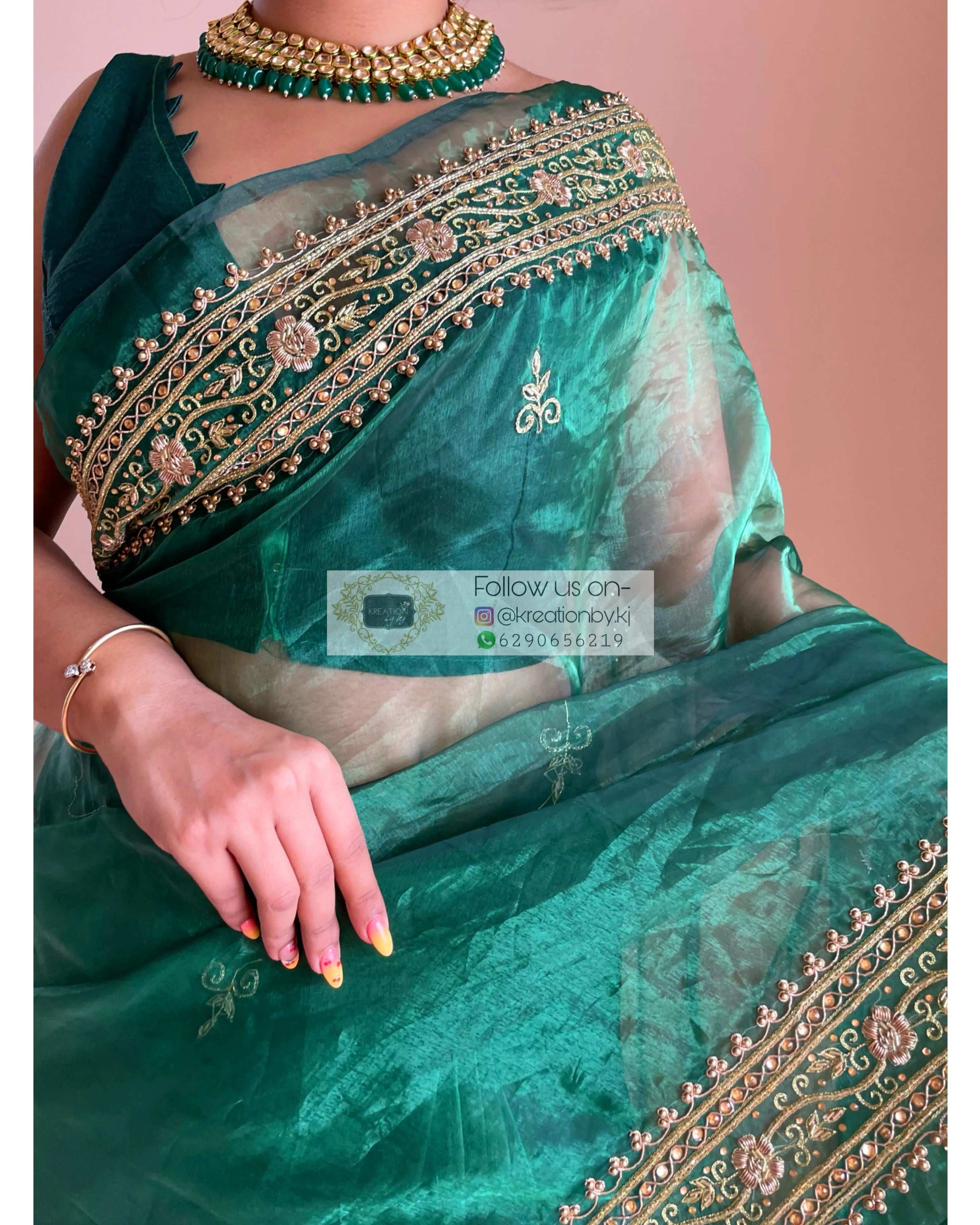 Forest Green Zarina Saree