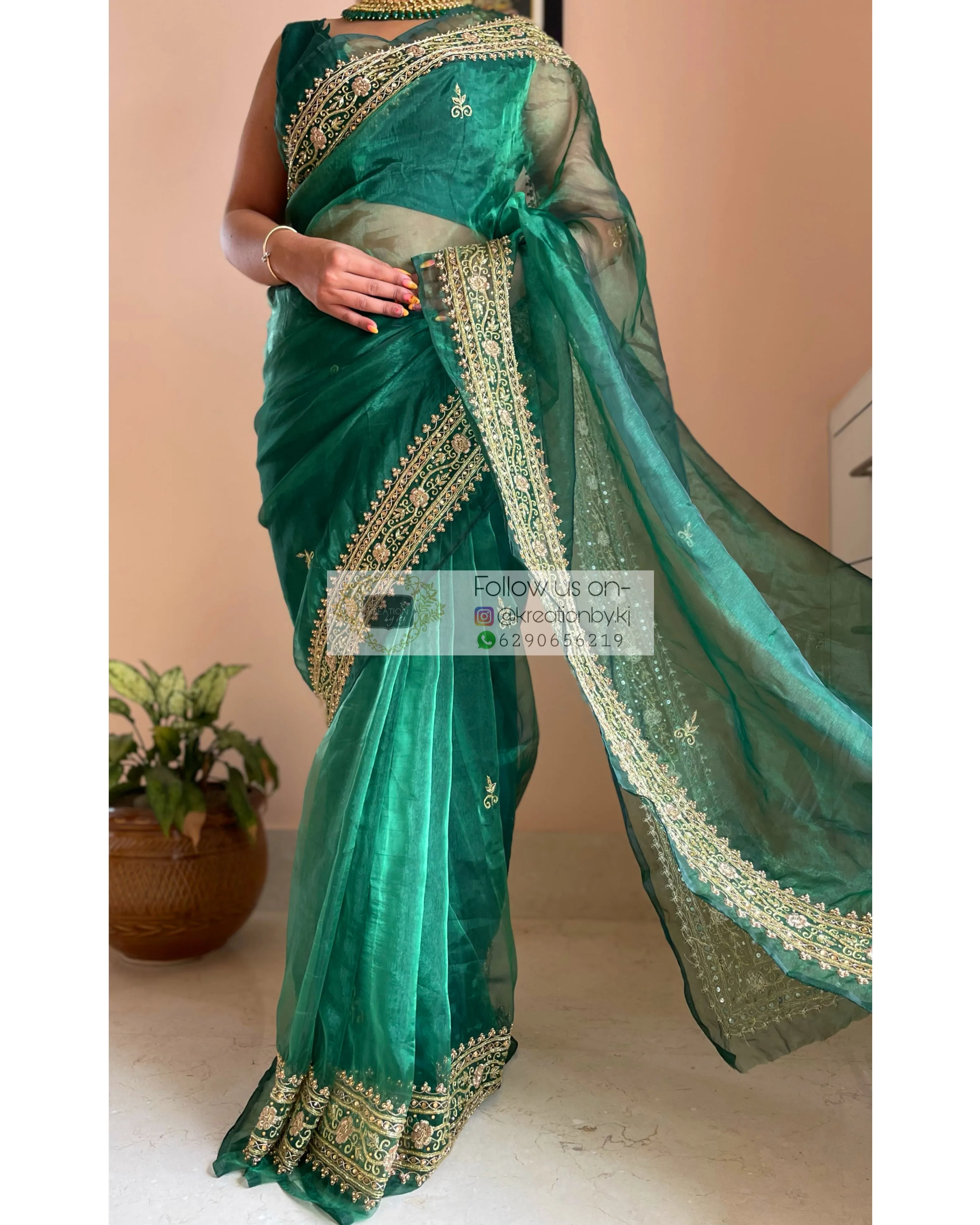 Forest Green Zarina Saree