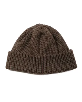 Found Feather Knit Watch Cap Merino Wool Brown