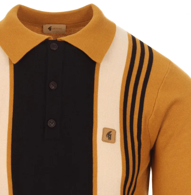 Gabicci Searle Knit Polo Shirt Yellow