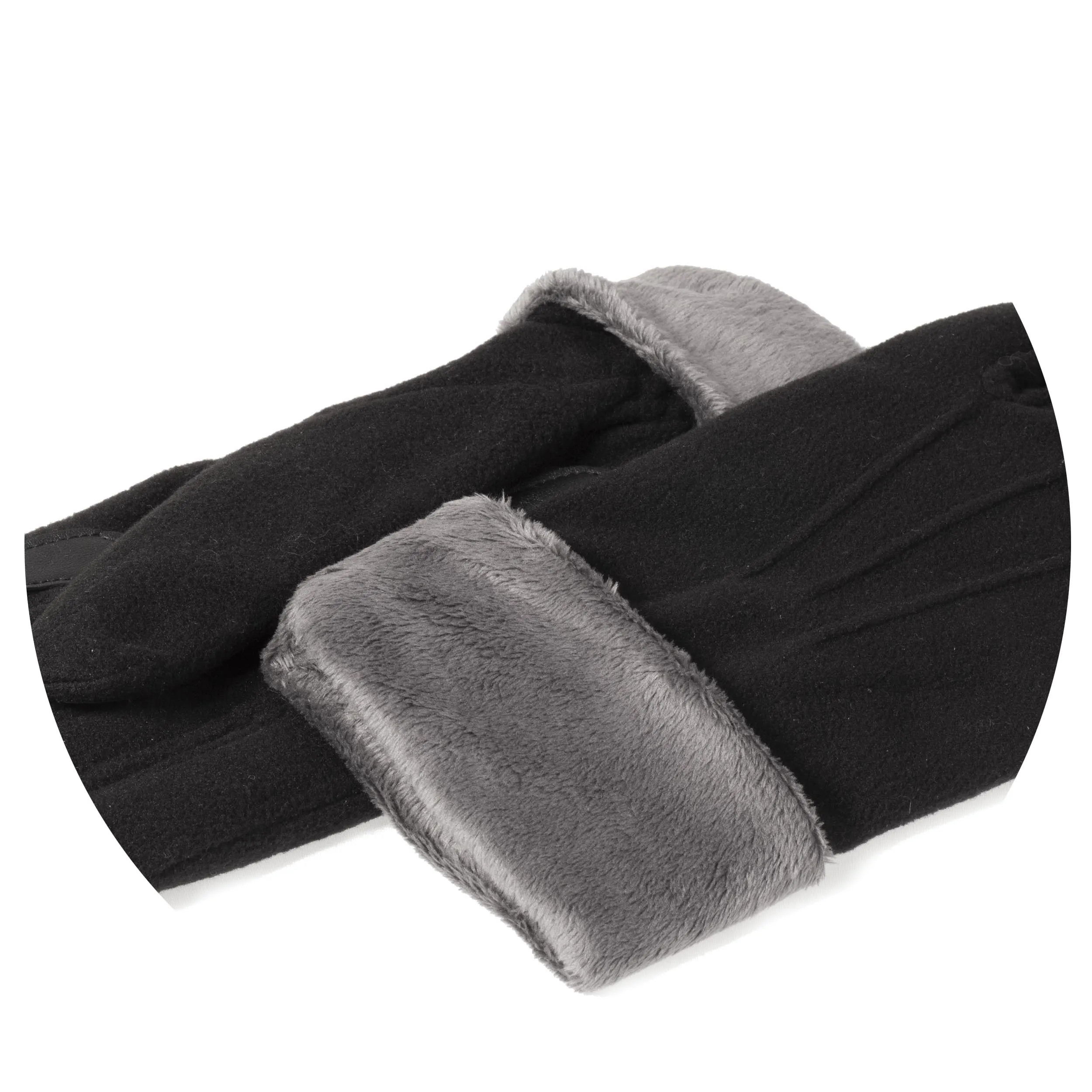 Gants Femme tactiles polaire doublés Noir