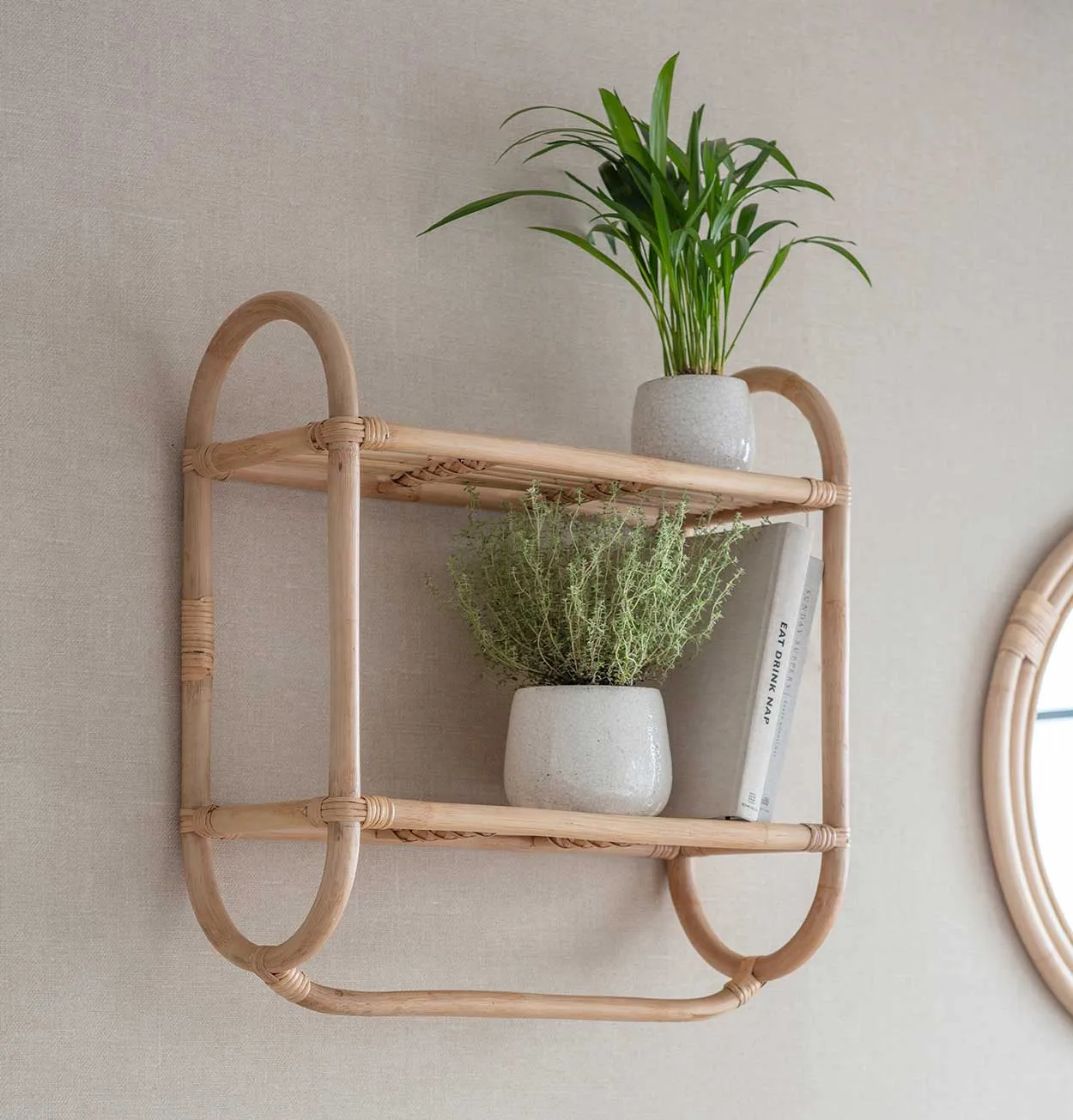 Garden Trading Mayfield Bamboo Double Wall Shelf