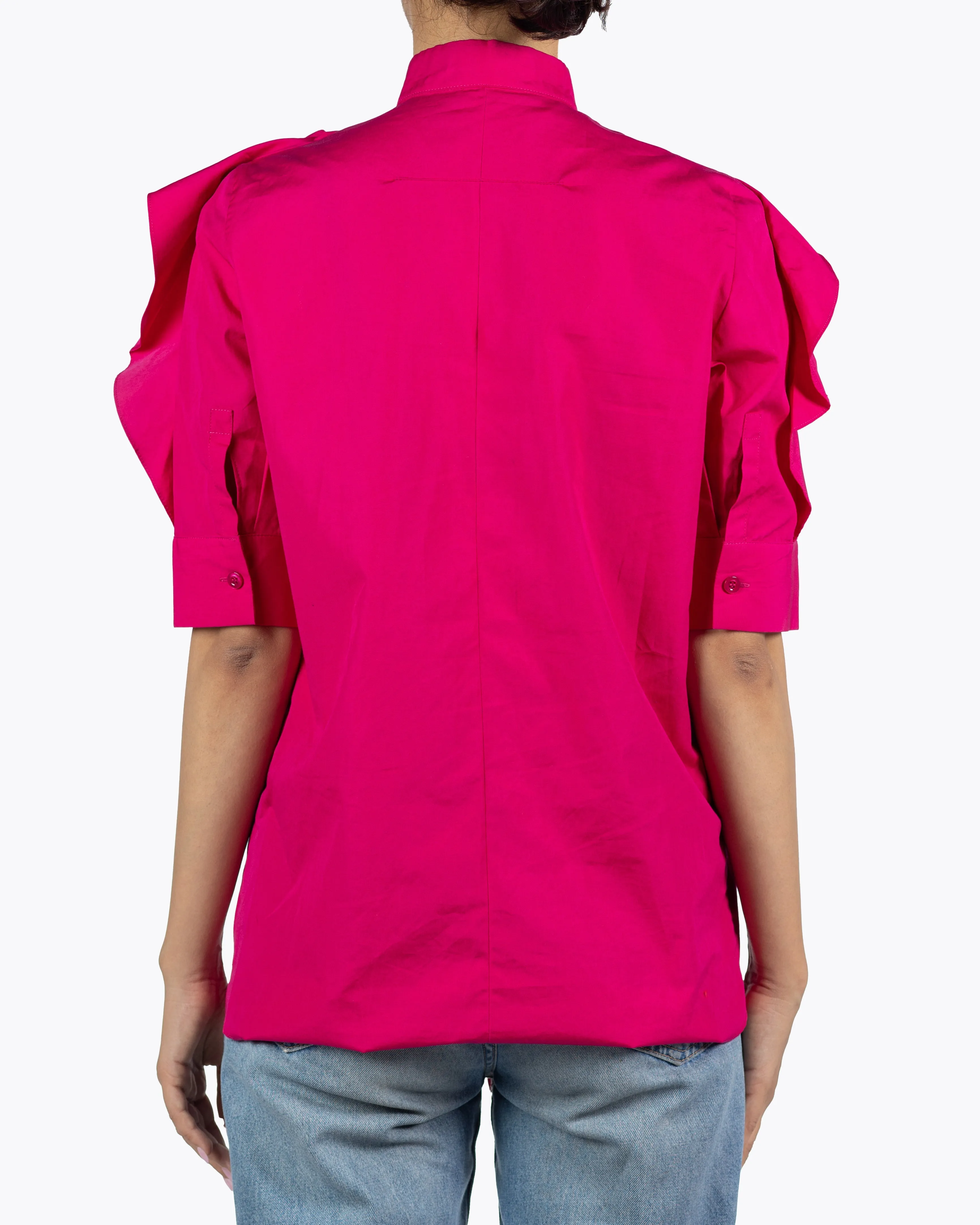 GIVENCHY HOT PINK RUFFLE BLOUSE