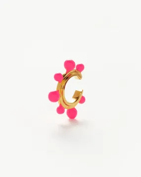 Good Vibes Neon Enamel Sphere Ear Cuff | 18ct Gold Plated/Hot Pink