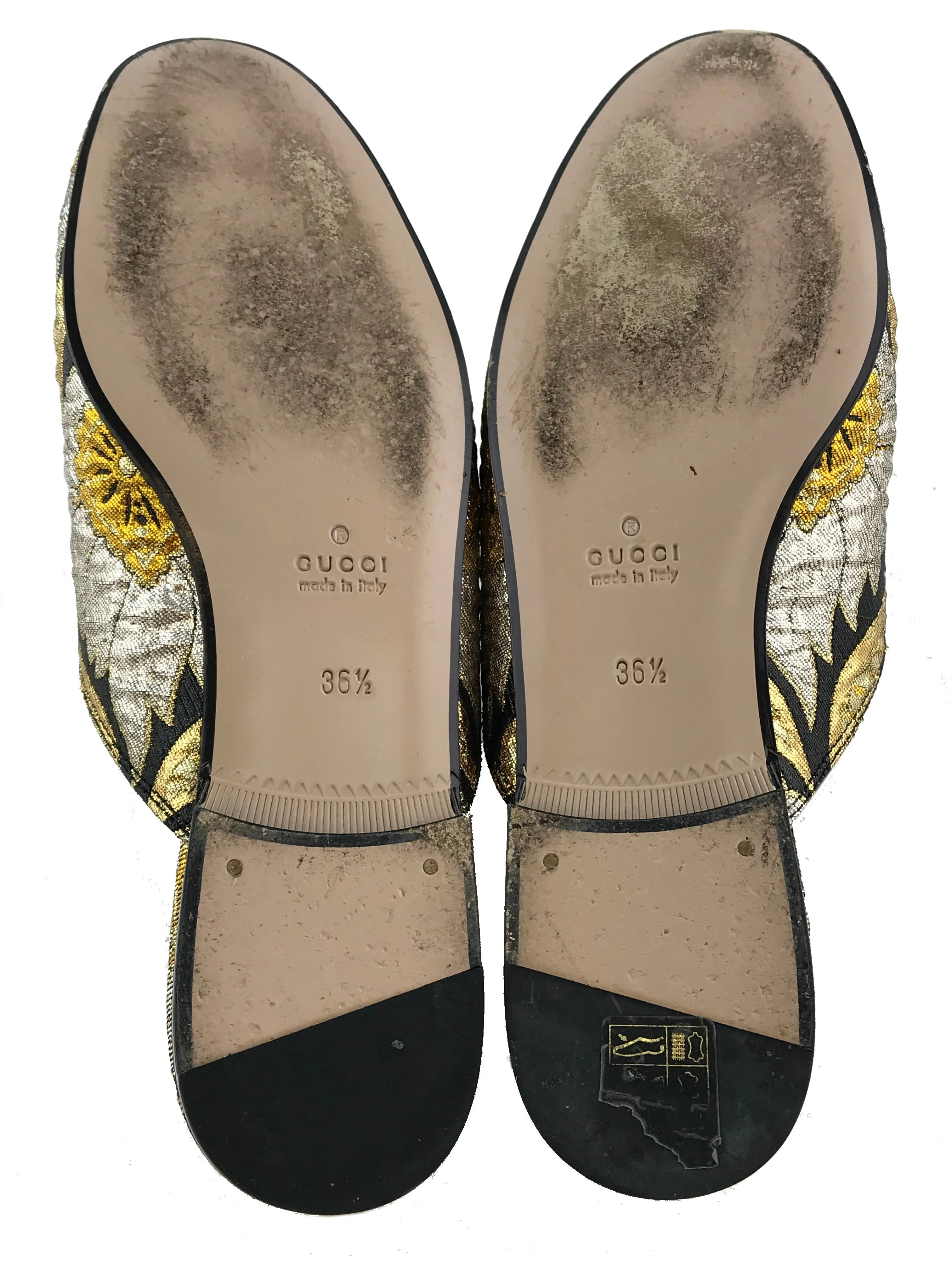 Gucci Princetown Floral Jacquard Horsebit Mules Size 6.5