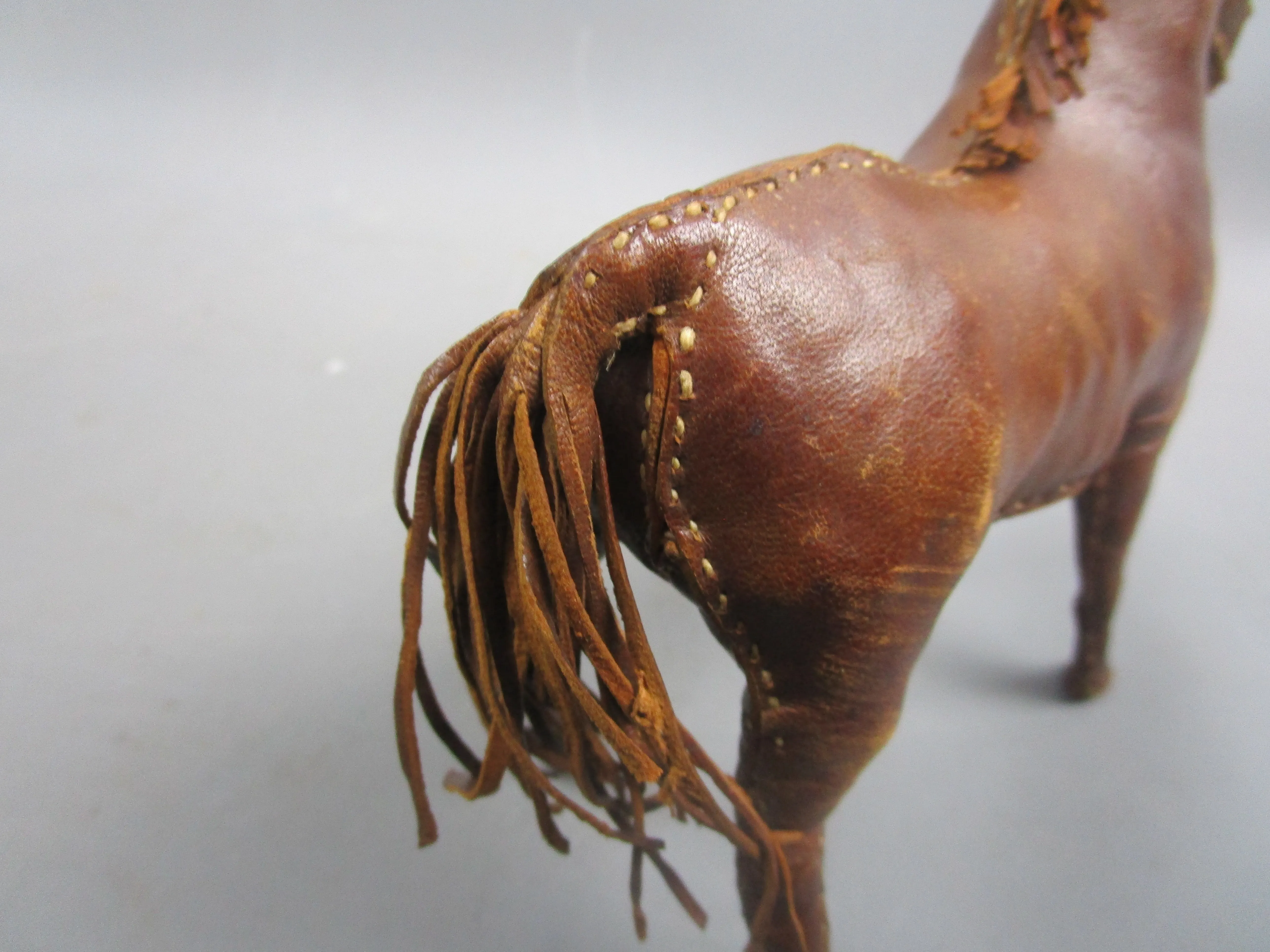 Handmade Leather Toy Horse Vintage C1960