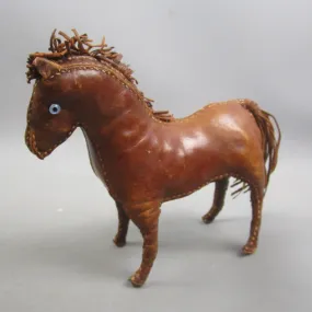 Handmade Leather Toy Horse Vintage C1960