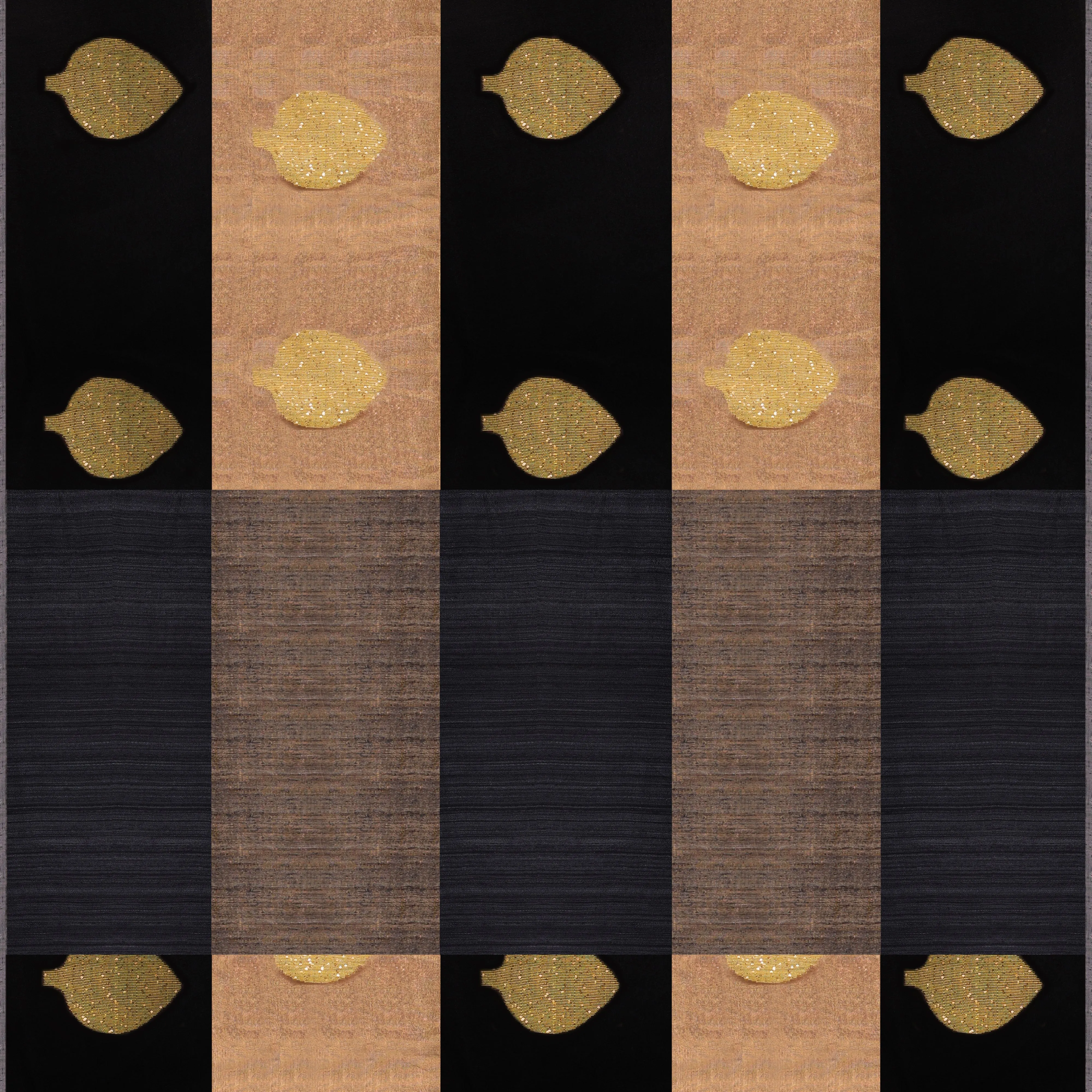 Handwoven Black and Gold Matka Silk Saree - 386T001083DSC