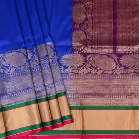 Handwoven Blue Banarasi Silk Saree - 72N004035DSJ