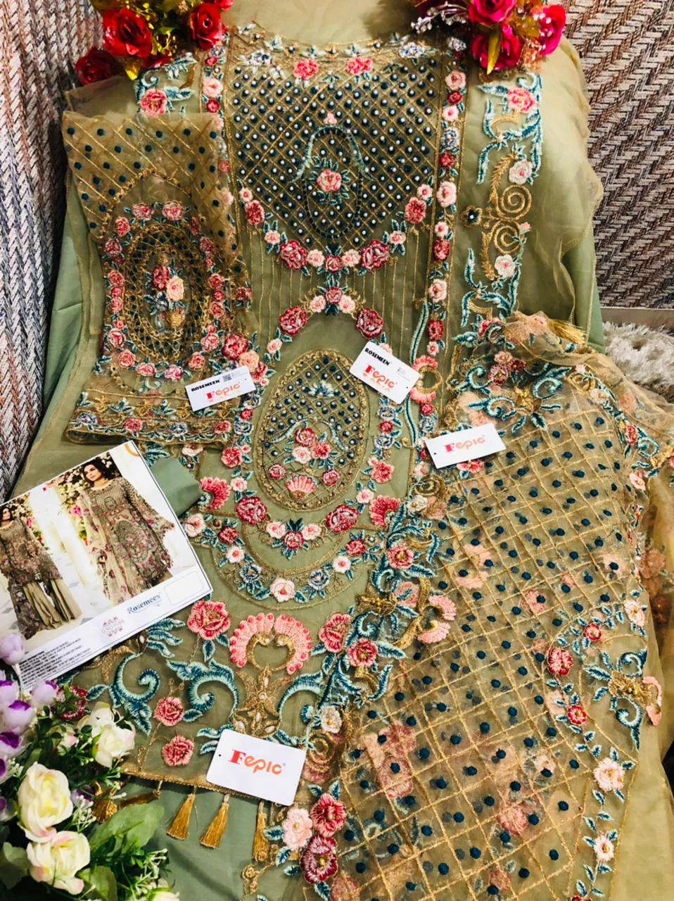 Heavy Embroidery Work Party Wear Pakistani Style Suit