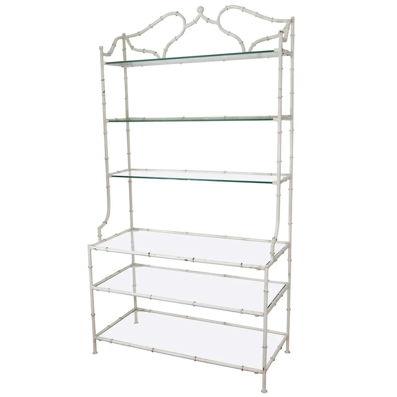 Hollywood Regency Etagere in White Enamel